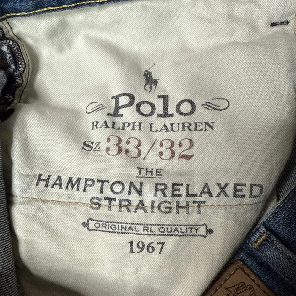 Polo Ralph Lauren Jeans Mens 33x32 Blue Hampton Relaxed Straight‎ Mid Rise Denim